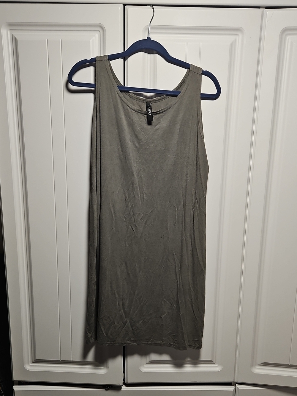 Zuri Olive Green Sleeveless Tank Dress